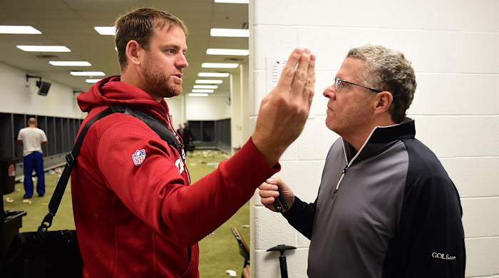 Post-game, Palmer described the winds he had to contend with.